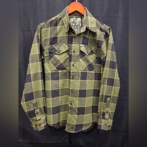 DIXXON Green and Black Plaid Men's Shirt